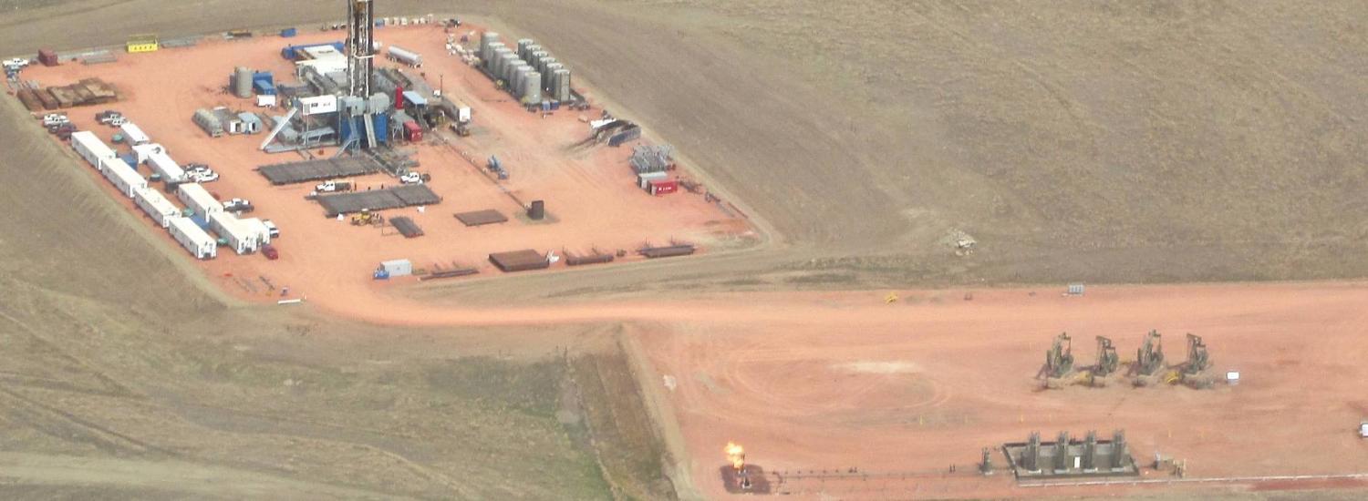 drill rig and tons of equipment on the ground in north dakota