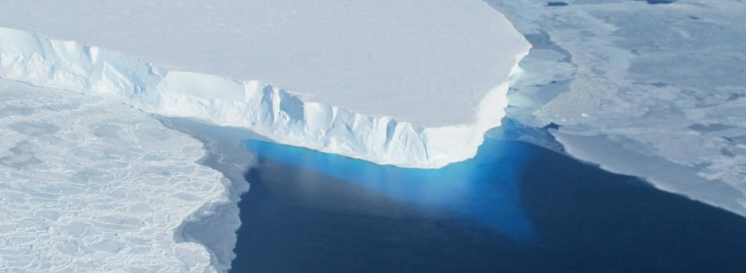 ice shelf extending into water