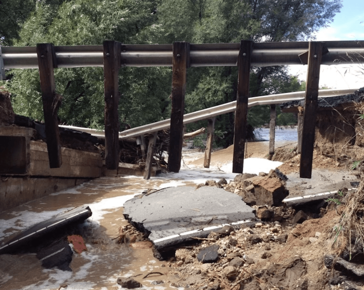Road and Structure damage from the 2013 Boulder Flood