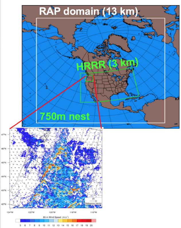 Image of 750-m HRRR “nest” over the WFIP2 project region.