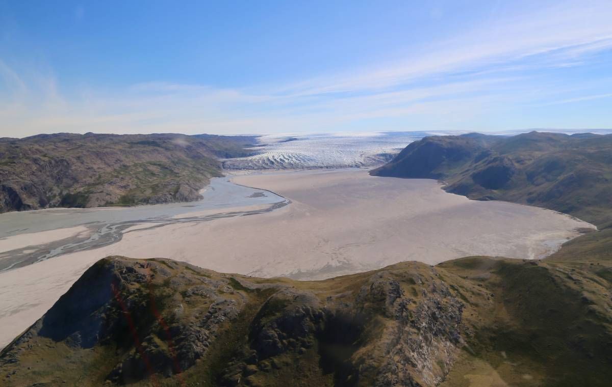 the Isortoq River draining from the terminus of Isunguata Sermia outlet glacier.