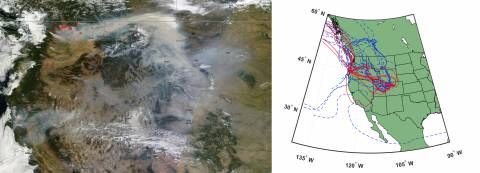  MODIS satellite image of fire “hot spots”.