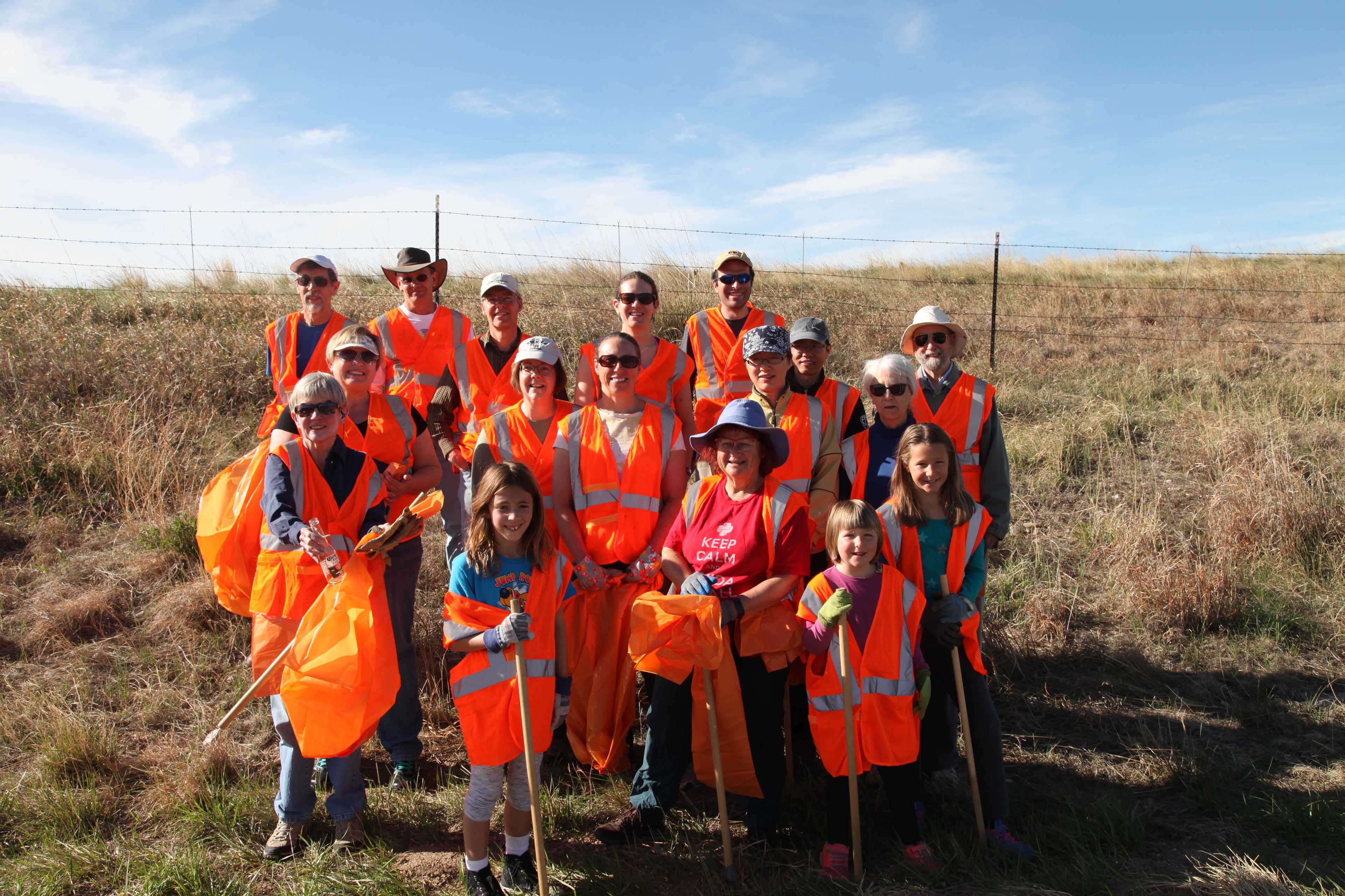Highway cleanup crew. 