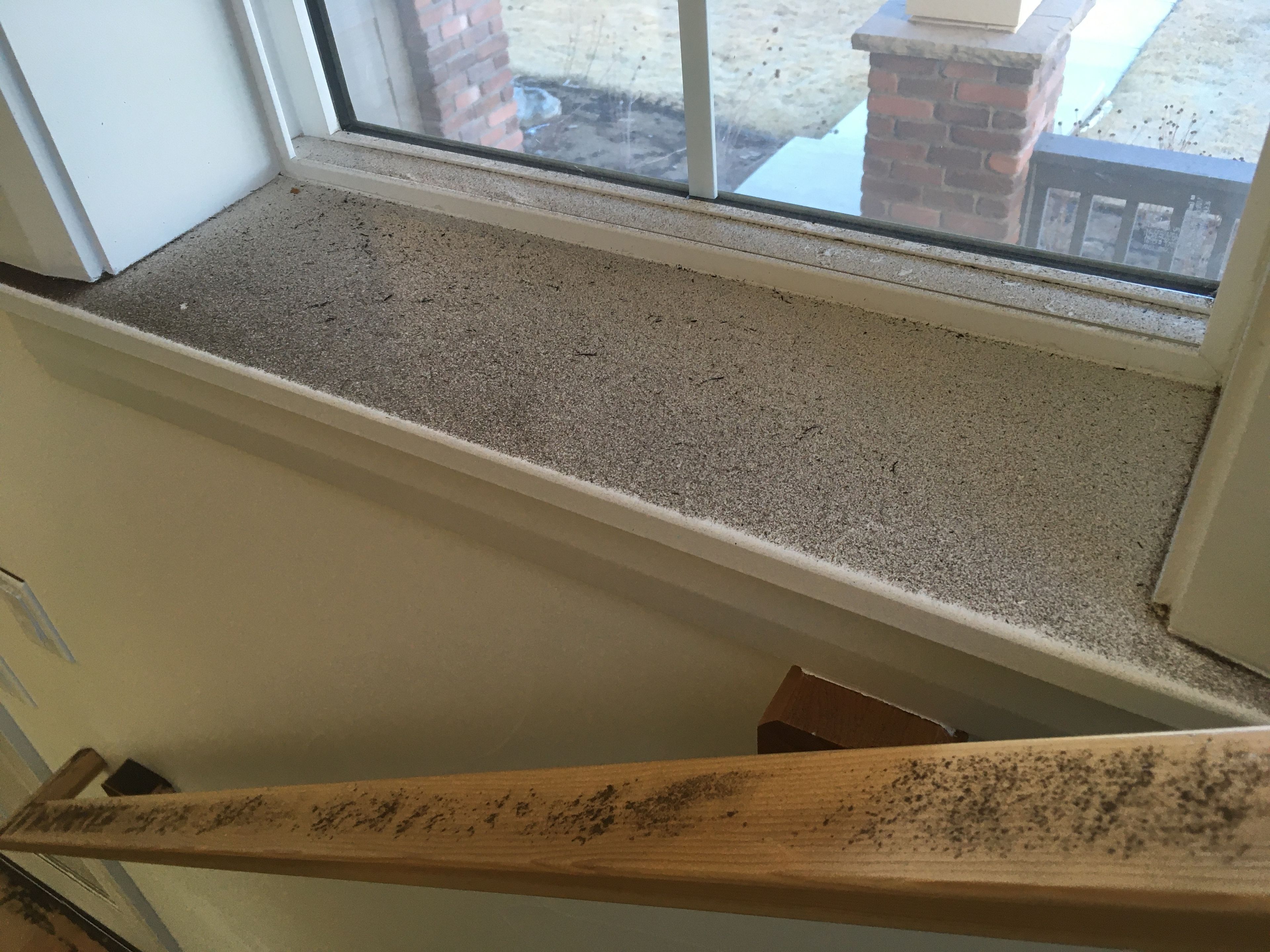 Ash found inside the home on surfaces