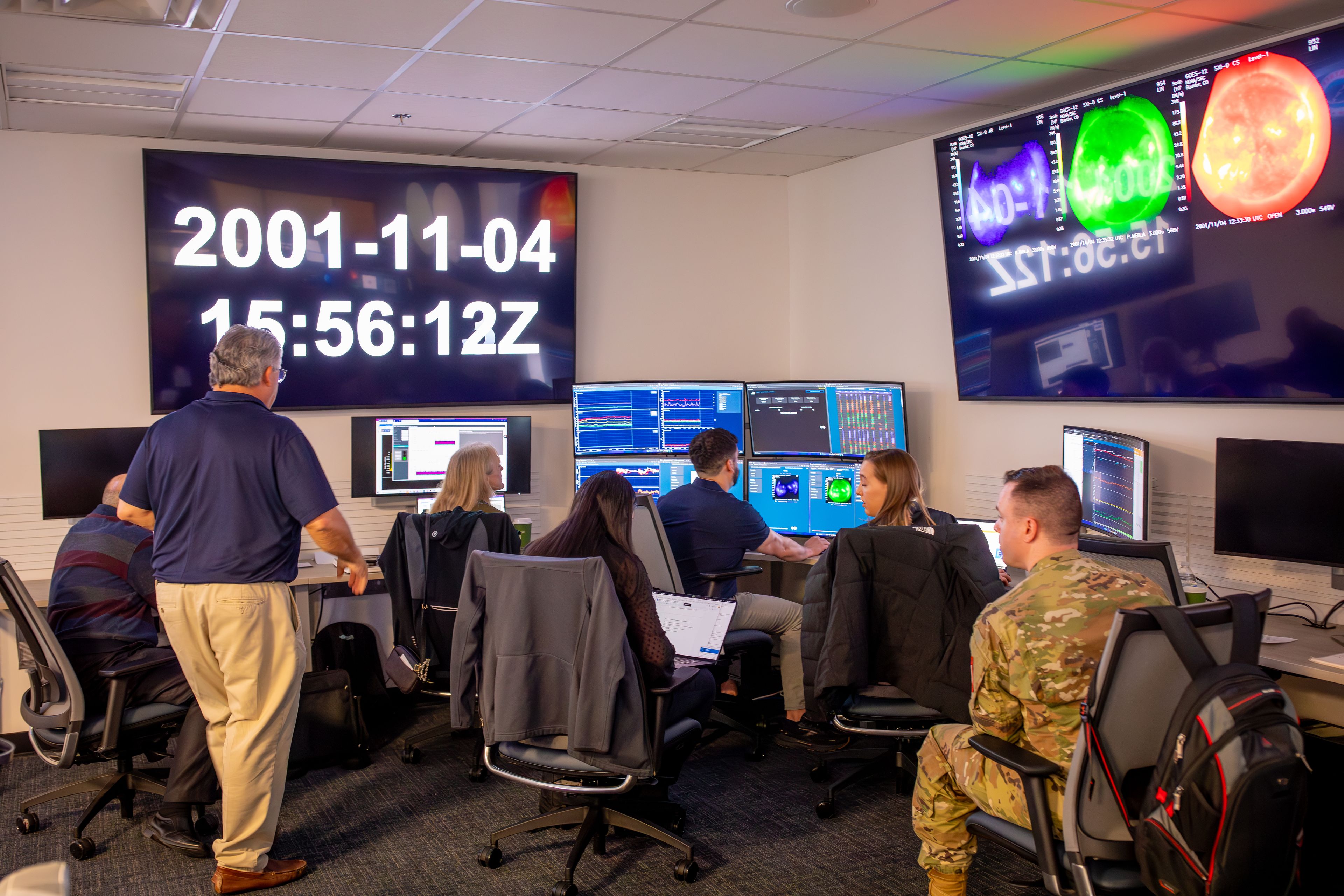 Working diligently during the testbed exercise. 