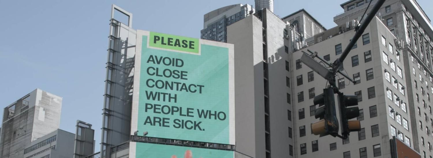 A sign in New York City urges people to avoid others who are sick.