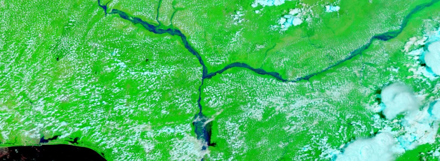 Aerial satellite images of flooding in Nigeria