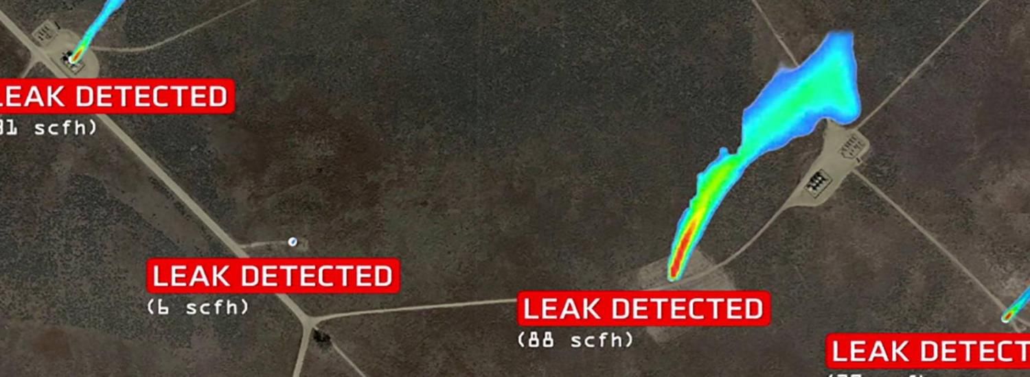 Methane leaks observed from the air. 
