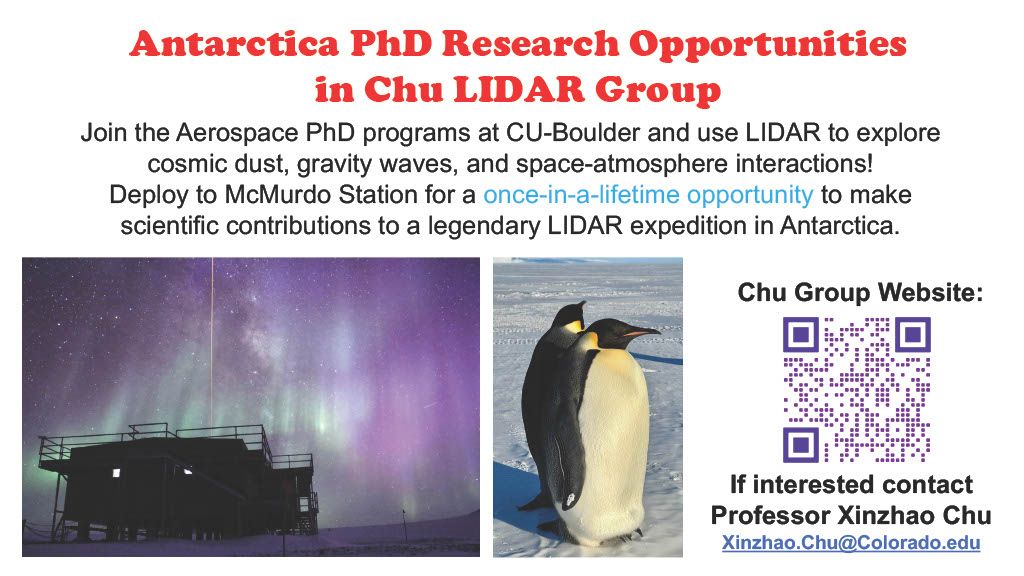 Antartica PhD Research Opportunities in Chu LIDAR Group AD with QR Code