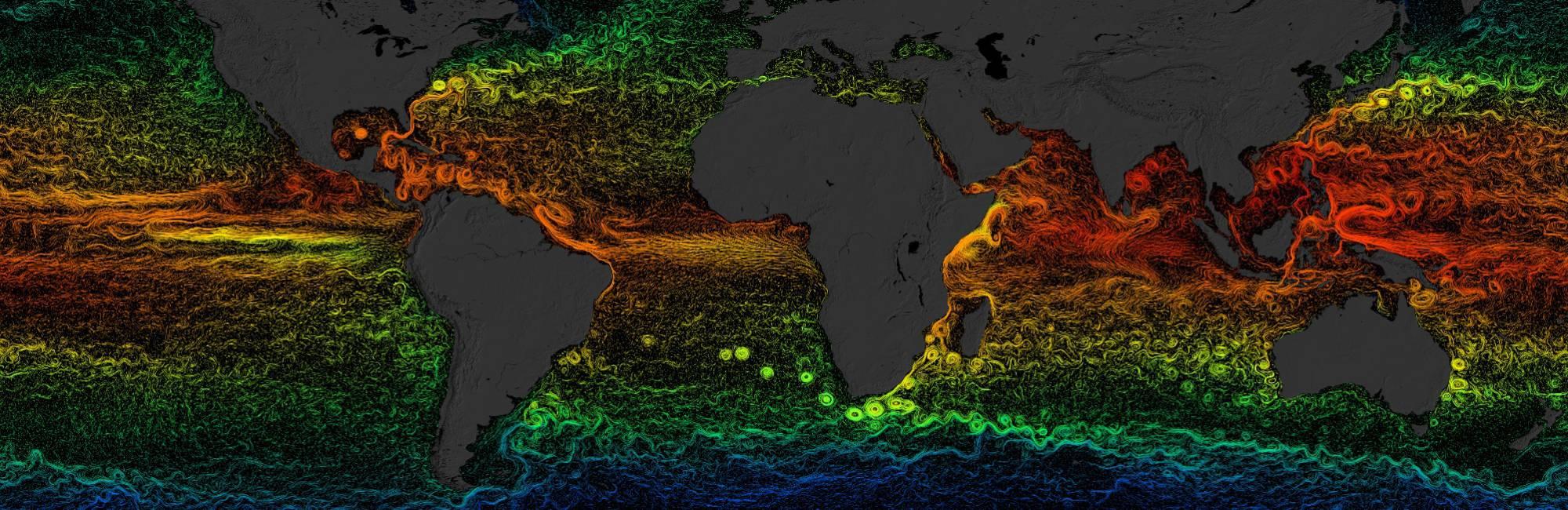 visualization of global sea surface currents and temperature