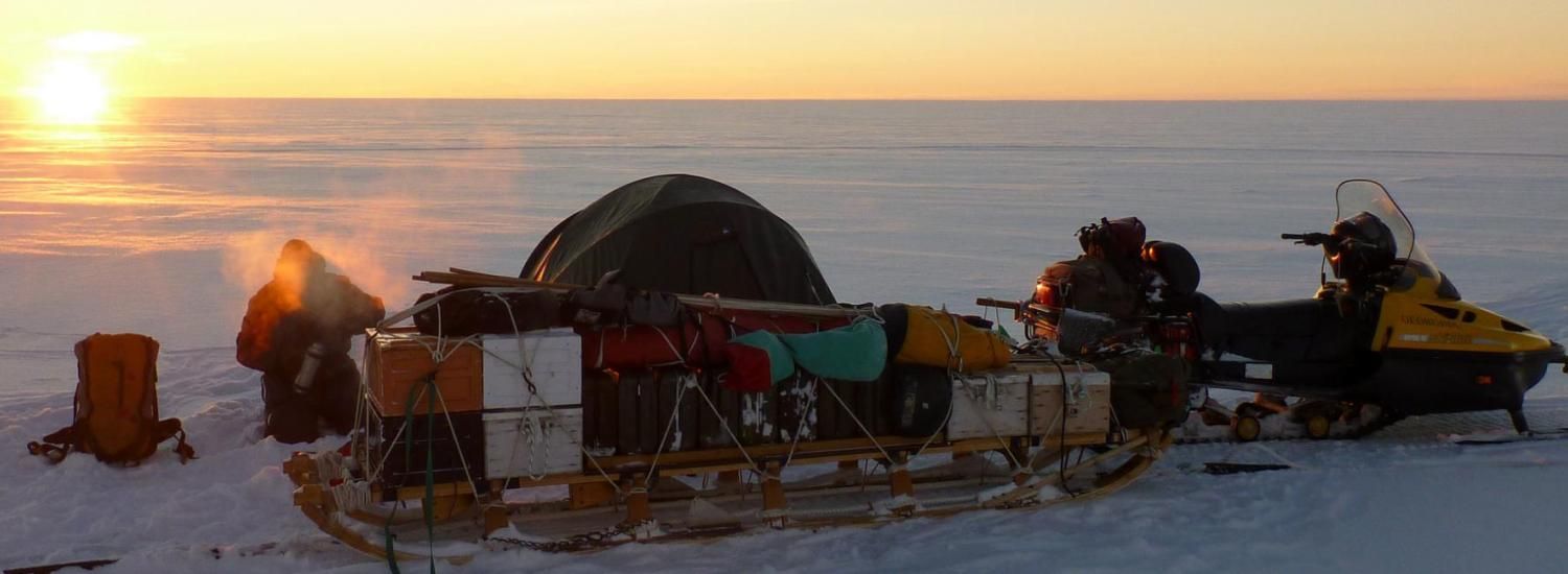 Antarctic Supplies on ice shelf