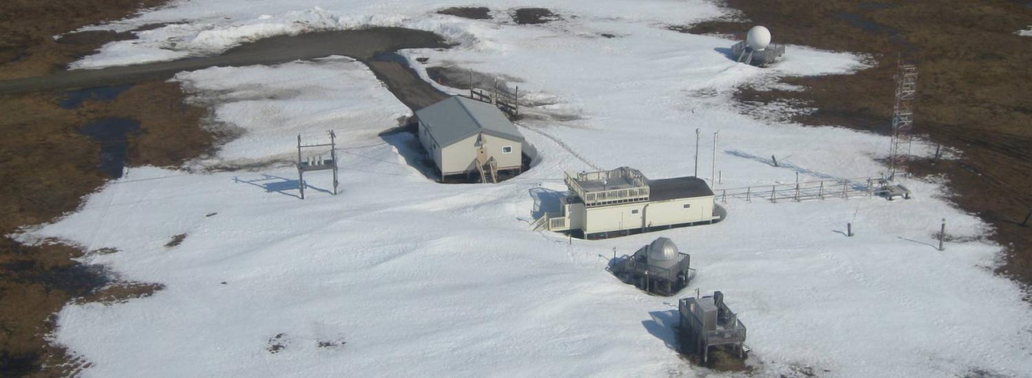 aerial view of the Barrow Arctic Ocean Observatory