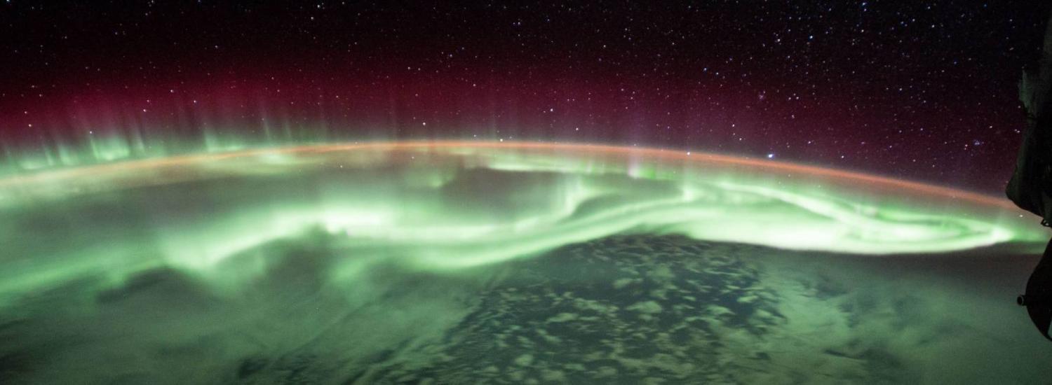 Photo of an aurora captured by the International Space Station.