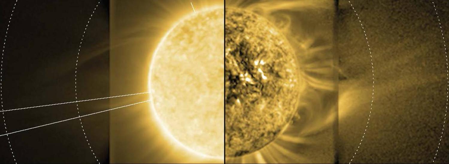 Image of the Sun and the solar corona.  