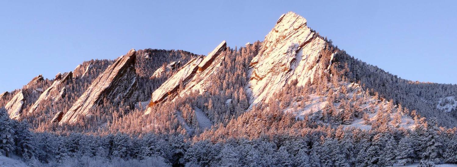 Flatirons touched with snow