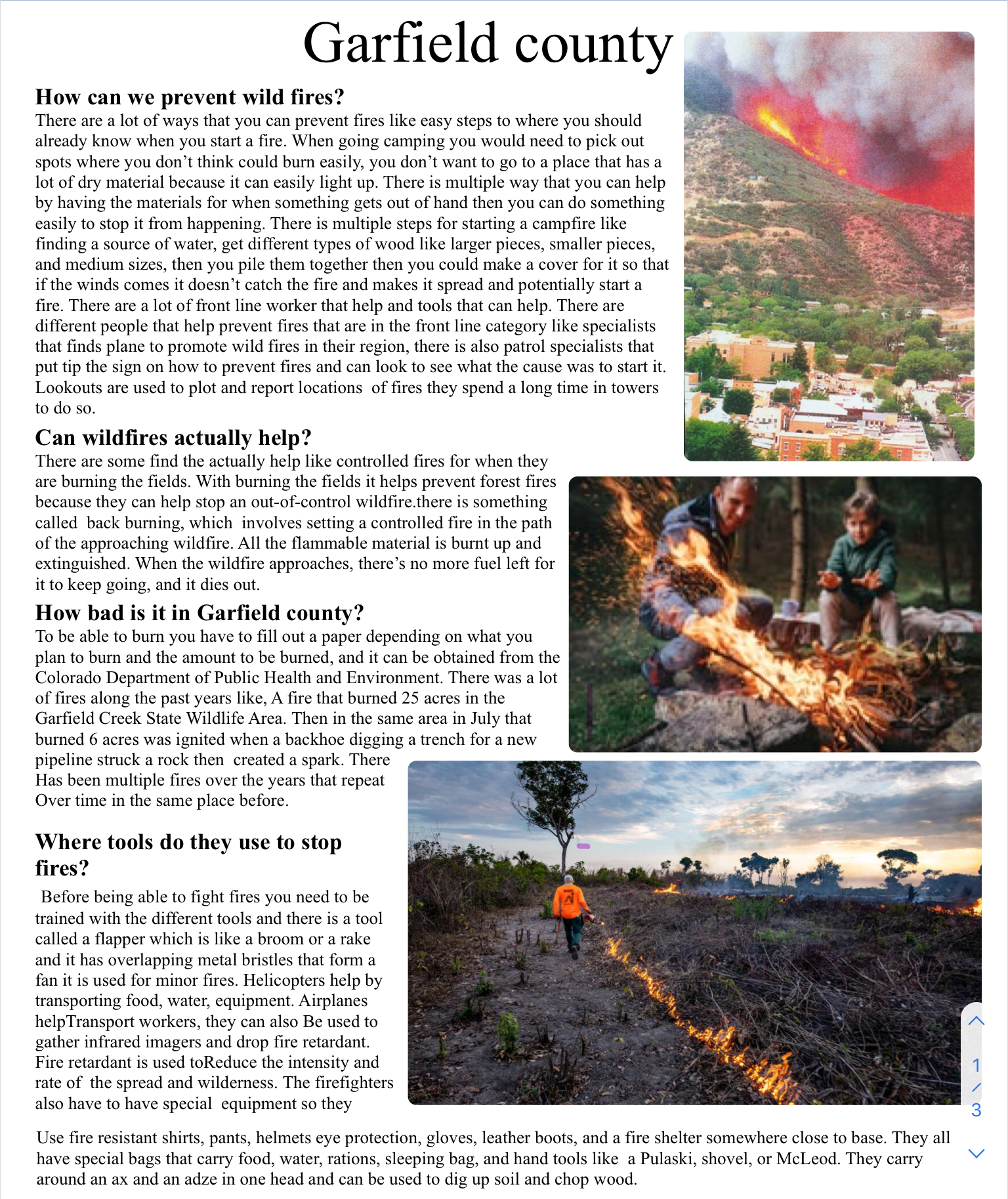 Garfield County Wildfire Pamphlet with images 