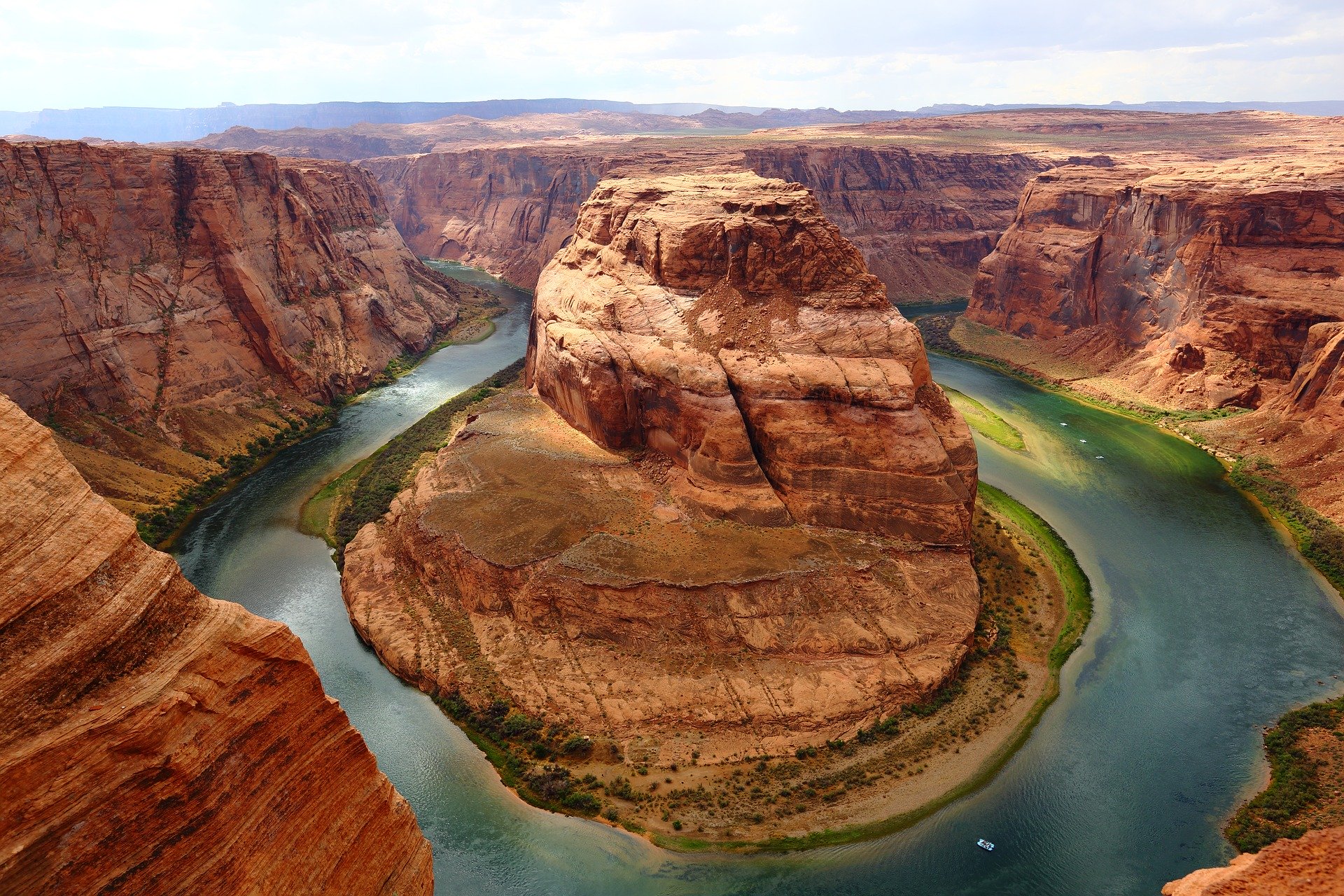 Bend in a river and canyon
