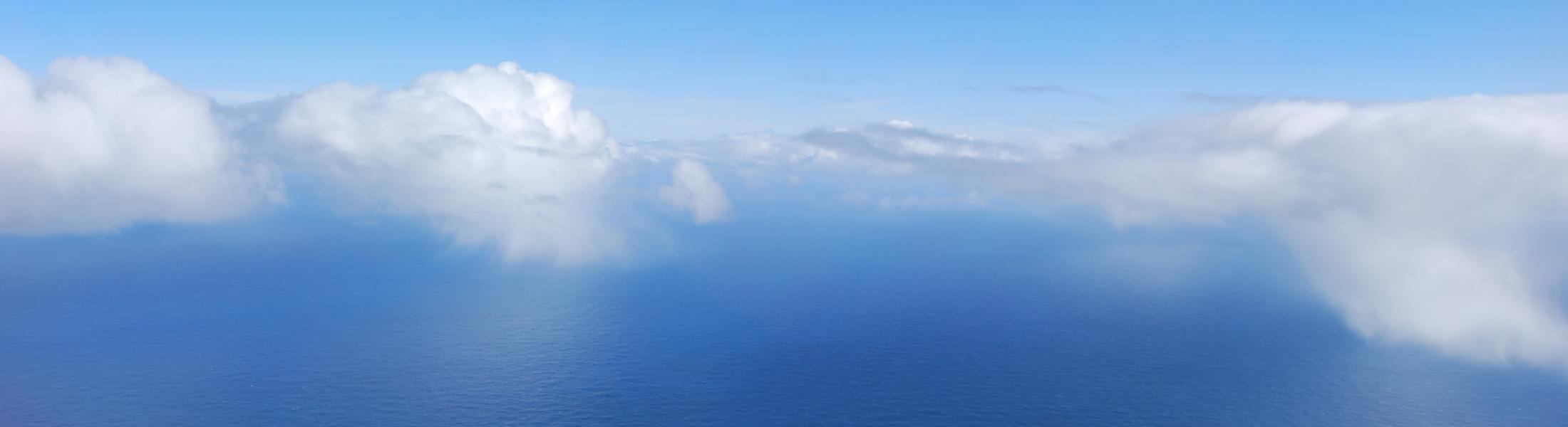 Aerial view of ocean with clouds