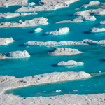 Meltwater on the ice shelf