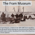 The Fram with explorers and dogs from the National Library of Norway