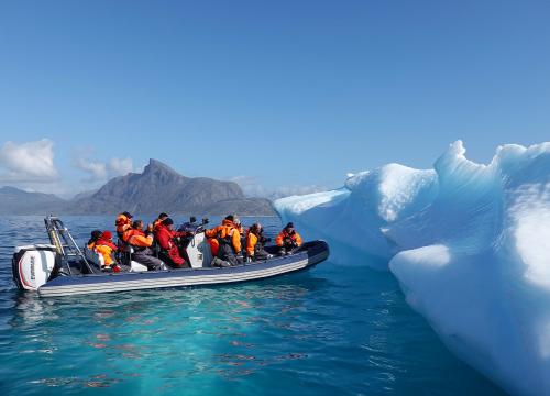 Greenland boat and sea ice