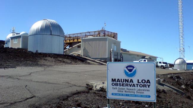 The sign at the entrance of NOAA's Maua Loa Observatory in Hawai'i.